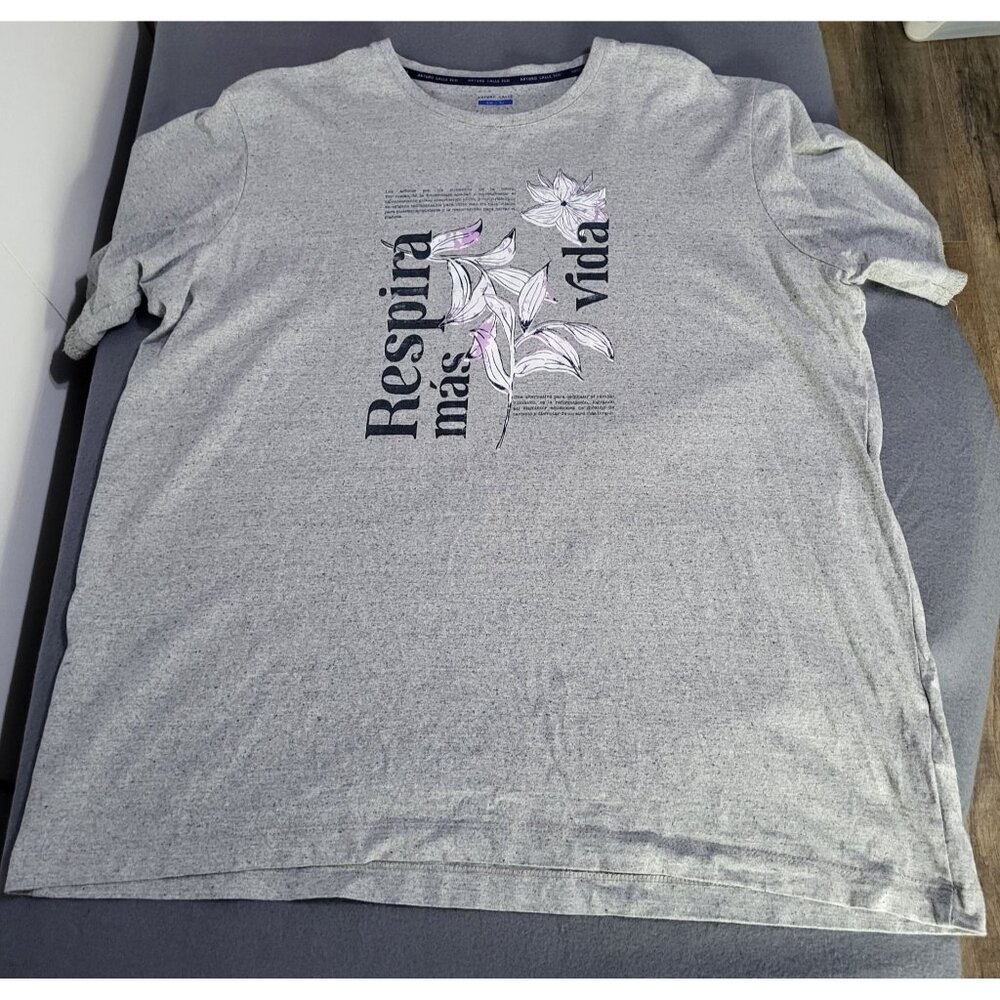 ARTURO CALLE Women's XL Graphic T-Shirt Gray Floral